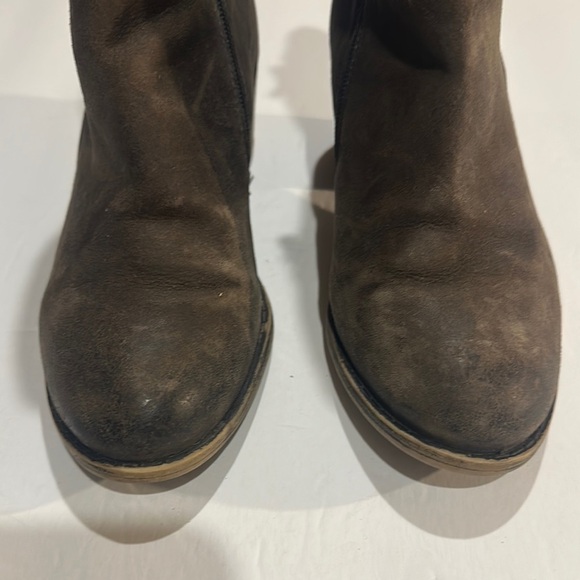 Franco Sarto Marlene leather upperBrown Ankle Boots thick heel zipper sides 7.5 - Picture 2 of 11